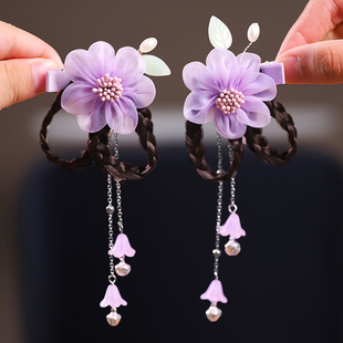 宝宝立体发夹假发头饰发量少可爱超萌发顶夹花朵流苏夹子小朋友