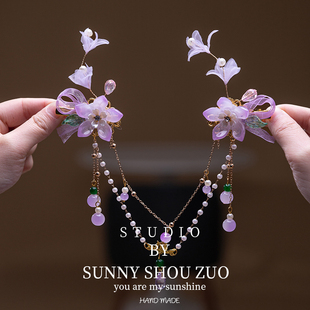 汉服发饰儿童古风额头链女孩中国风流苏头饰女童超仙公主发夹发卡