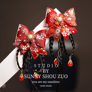 儿童发夹可爱婴儿发饰女高级感卡子儿童不伤发流苏古风中国古代