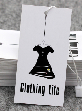 英文外贸吊牌现货 裙子礼服女装吊牌商标现货 服装吊牌定做印刷