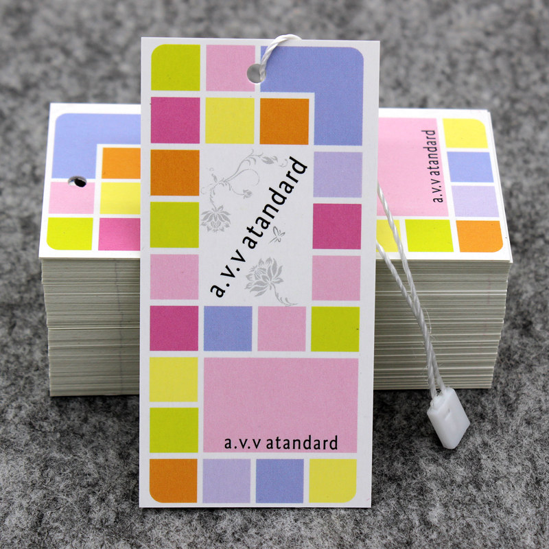 铜版纸彩色吊牌现货 童装裤子商标挂牌现货 日文吊牌现货定做设计