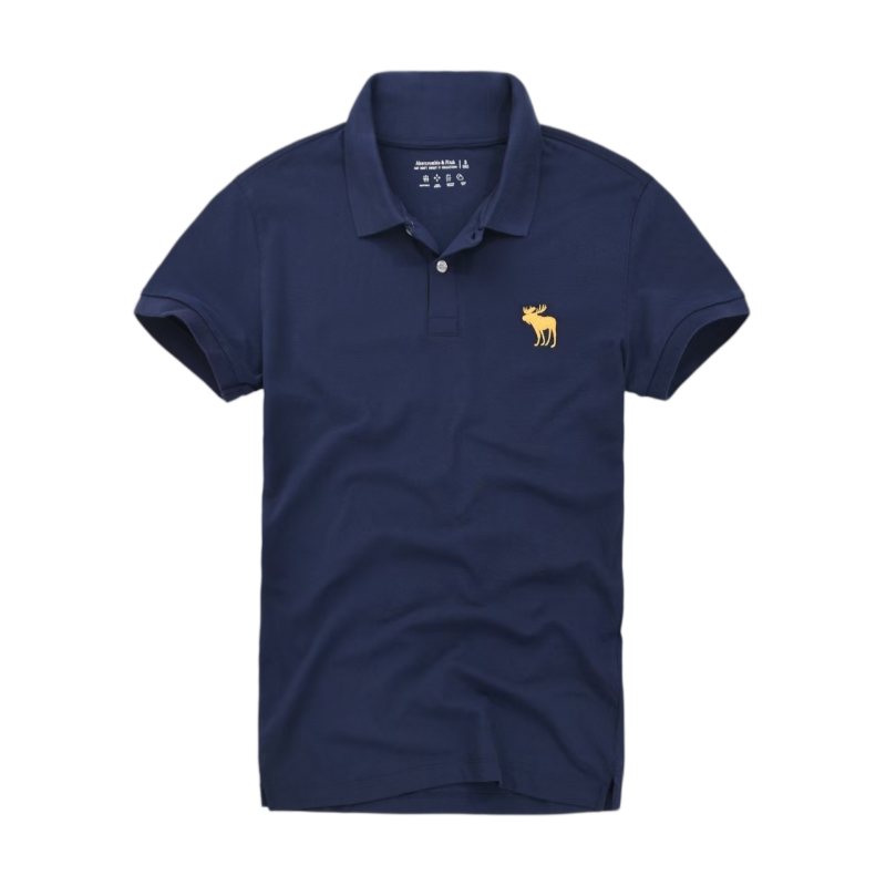 Abercrombie&Fitch新品男士翻领短袖T恤afpolo衫商务休闲打底衫潮