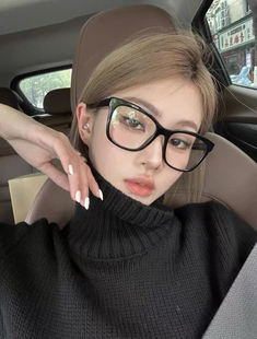 CBENJO/3392对版银灰色 白鹿同款时髦 经典方形素颜近视眼镜框