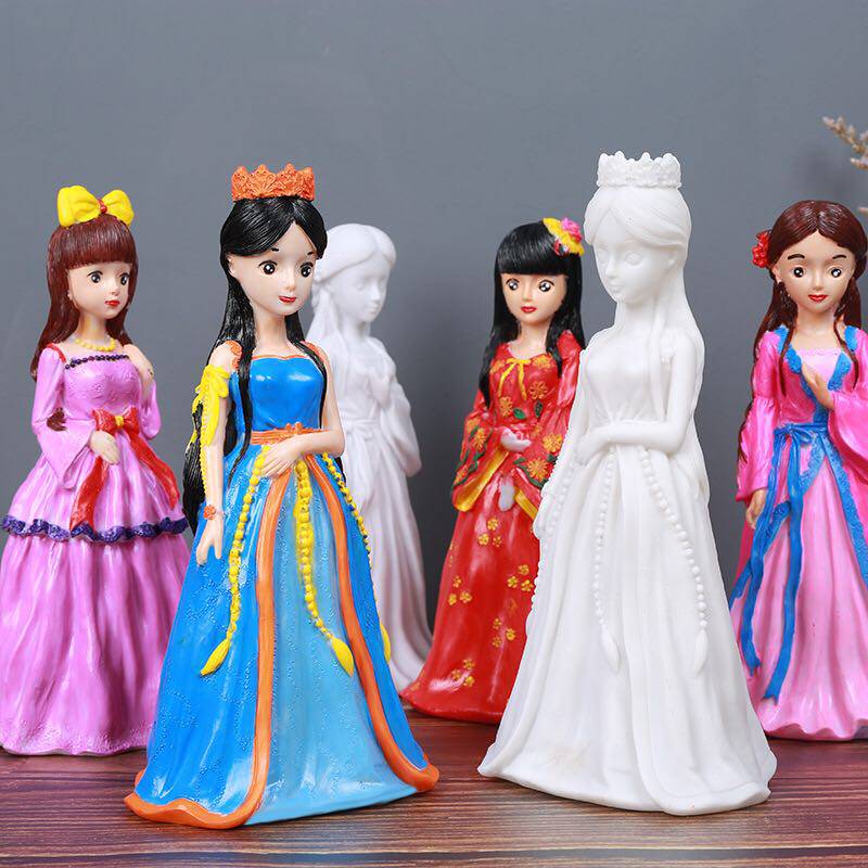 小马宝莉紫悦女孩5古装公主玩具儿童彩绘石膏娃娃涂色绘画diy白胚