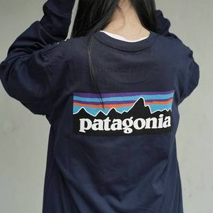 新款巴塔P-6长袖T恤混纺棉Patagonia Responsibili男女舒适38518