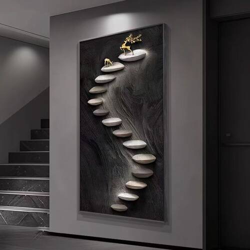 步步高升玄关走廊尽头装饰画