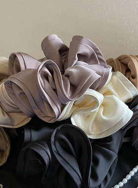 Busan法式复古高档木耳边花苞缎面大肠发圈头绳ins简约气质发绳女