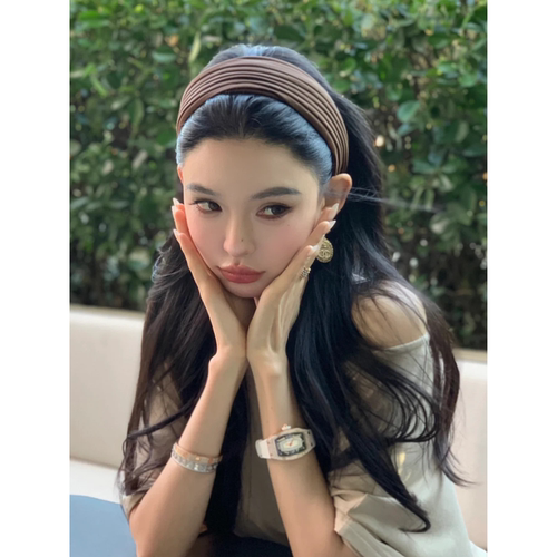 Busan复古高端大气宽边褶皱发箍轻奢老钱风气质高颅顶头箍发卡女