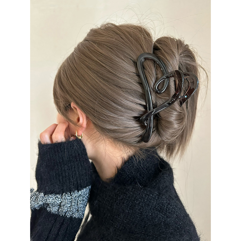 Busan复古ins风黑茶色不规则爱心大号抓夹女韩国百搭气质鲨鱼夹,饰品/流行首饰/时尚饰品新,发饰,淘宝优惠券,粉丝福利购,淘宝优惠卷