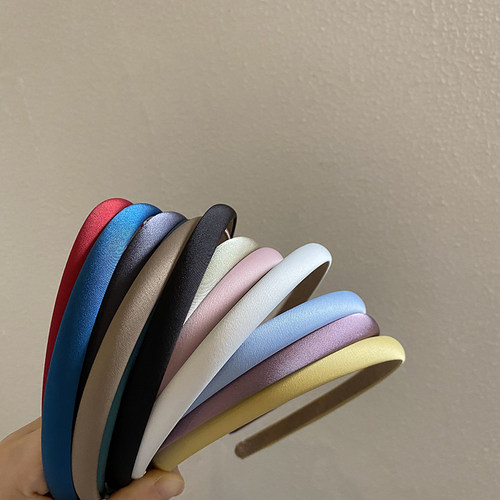 韩国简约气质纯色细发箍