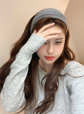 Busan宽边绒面发箍2024新款压发洗脸发卡高级感时尚洋气头箍发饰