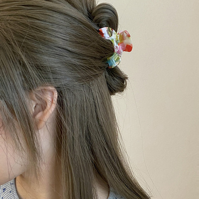 Busan韩系ins简约拱形醋酸半扎抓夹女法式高级感后脑勺小号发夹