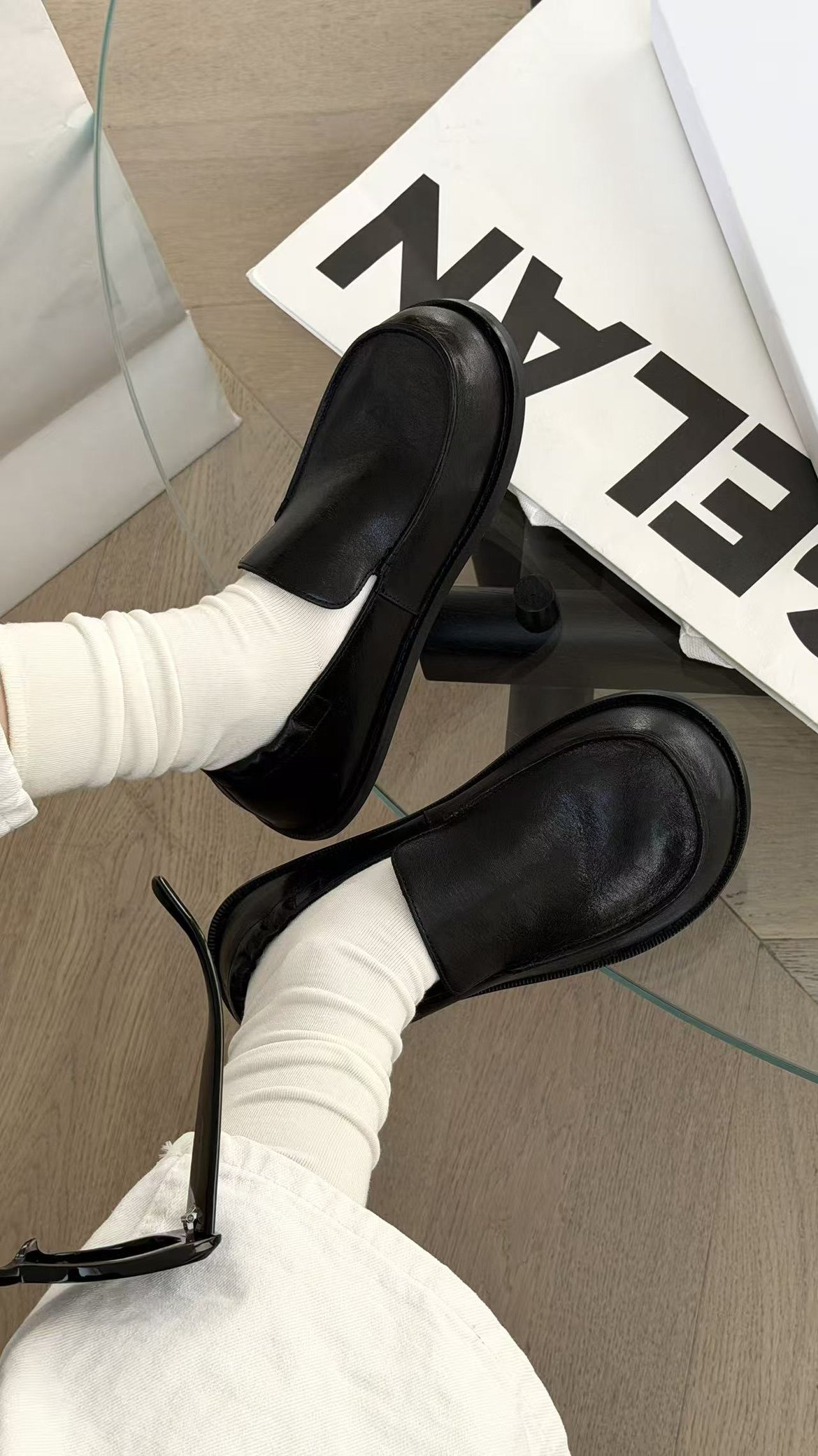 诗歌兰真皮女鞋2026春季新款时尚百搭平底一脚蹬休闲鞋乐福鞋单鞋,女鞋,浅口单鞋,淘宝优惠券,粉丝福利购,淘宝优惠卷