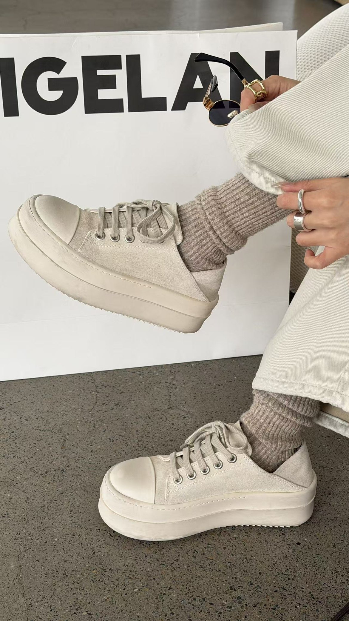 诗歌兰真皮女鞋2025秋新款时尚百搭舒适厚底系带休闲鞋板鞋单鞋潮,女鞋,休闲板鞋,淘宝优惠券,粉丝福利购,淘宝优惠卷