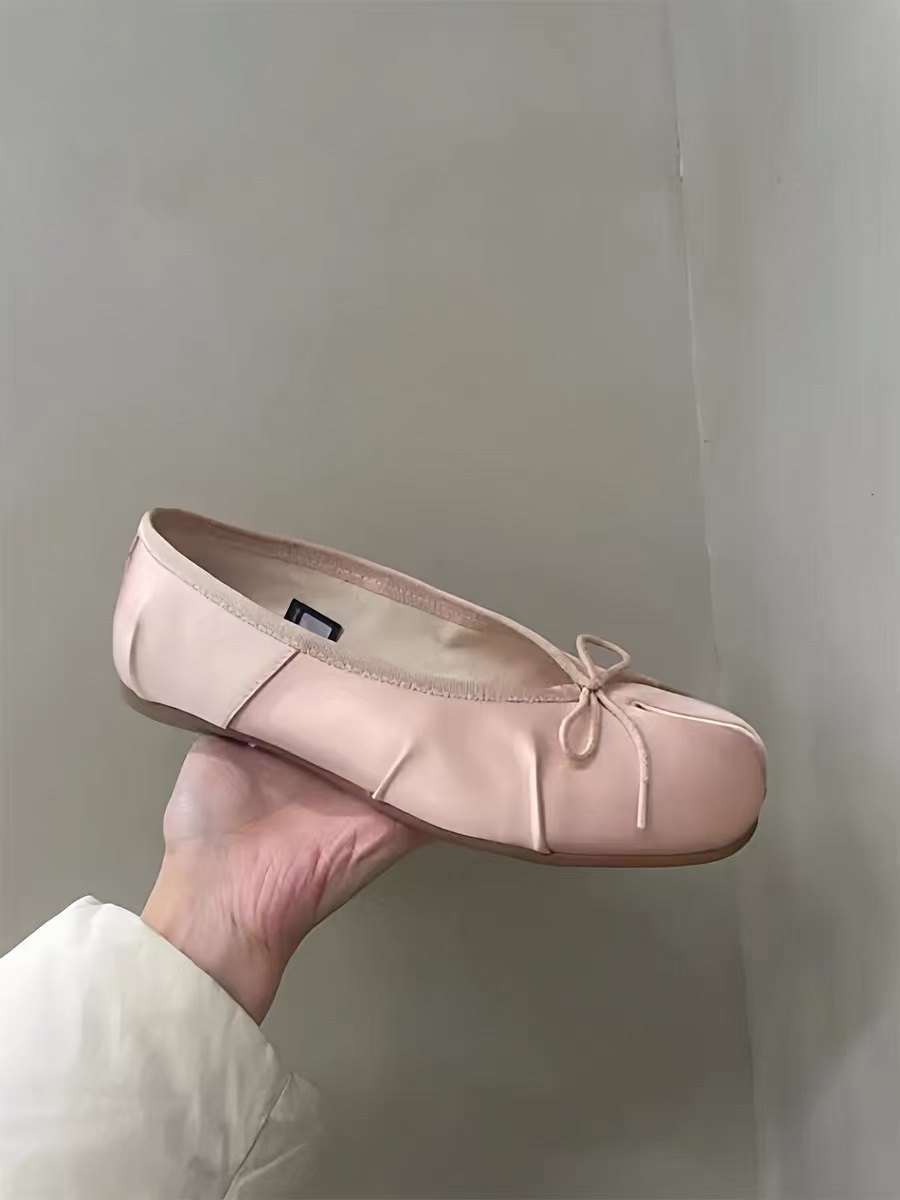 诗歌兰真皮女鞋2026款时尚百搭平底蝴蝶结浅口单鞋奶奶鞋芭蕾舞鞋,女鞋,浅口单鞋,淘宝优惠券,粉丝福利购,淘宝优惠卷