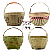竹编制品收纳筐购物篮提篮果篮竹制品竹篮提蓝提篼跳舞篮子纯手工