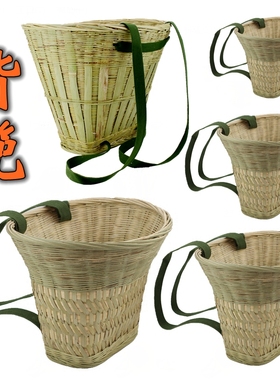 纯手工编织竹编背篼大人竹蔑背篓背框收纳筐舞蹈道具小背篼夹背儿