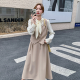 法式马甲衬衫裙女2025春季新款高级感气质半身裙潮，女装短外套，婷丫丫