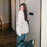 现货215-24023-P115米灰色外套棒球服新款（控188），女装短外套，婷丫丫