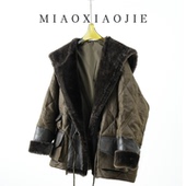 欧货鹅绒皮毛一体大翻领皮草羽绒服女中长款 宽松韩版 高端保暖外套