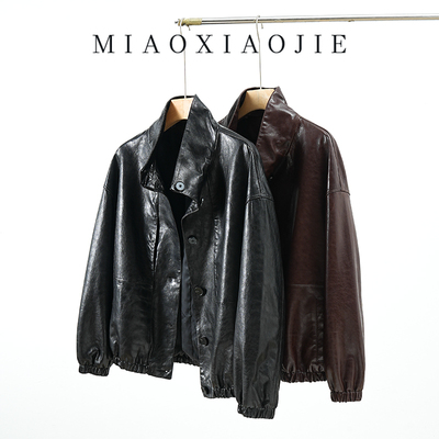 真皮皮衣外套女2025秋新款皮夹克