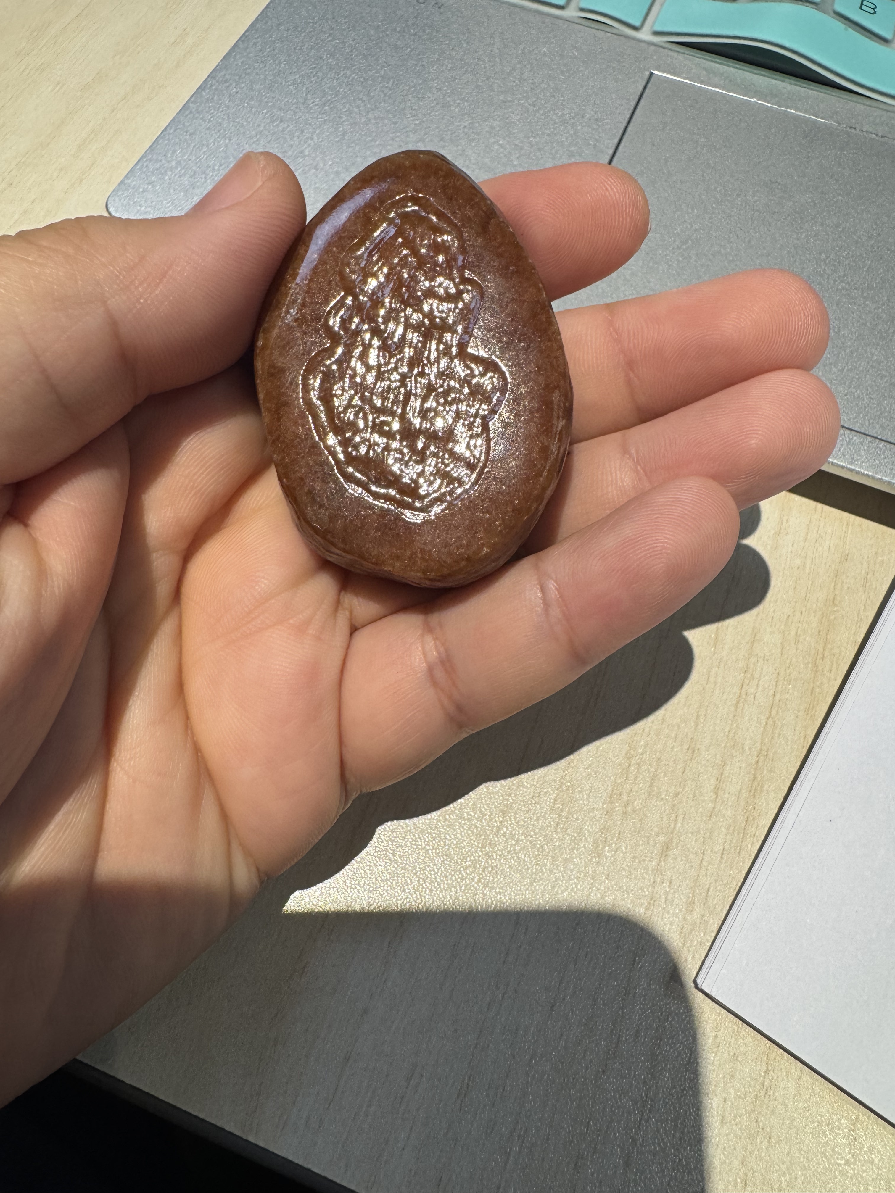 天然精品冰种红翡翠原石雕刻财福摆件家居装饰品办公室桌面手把件