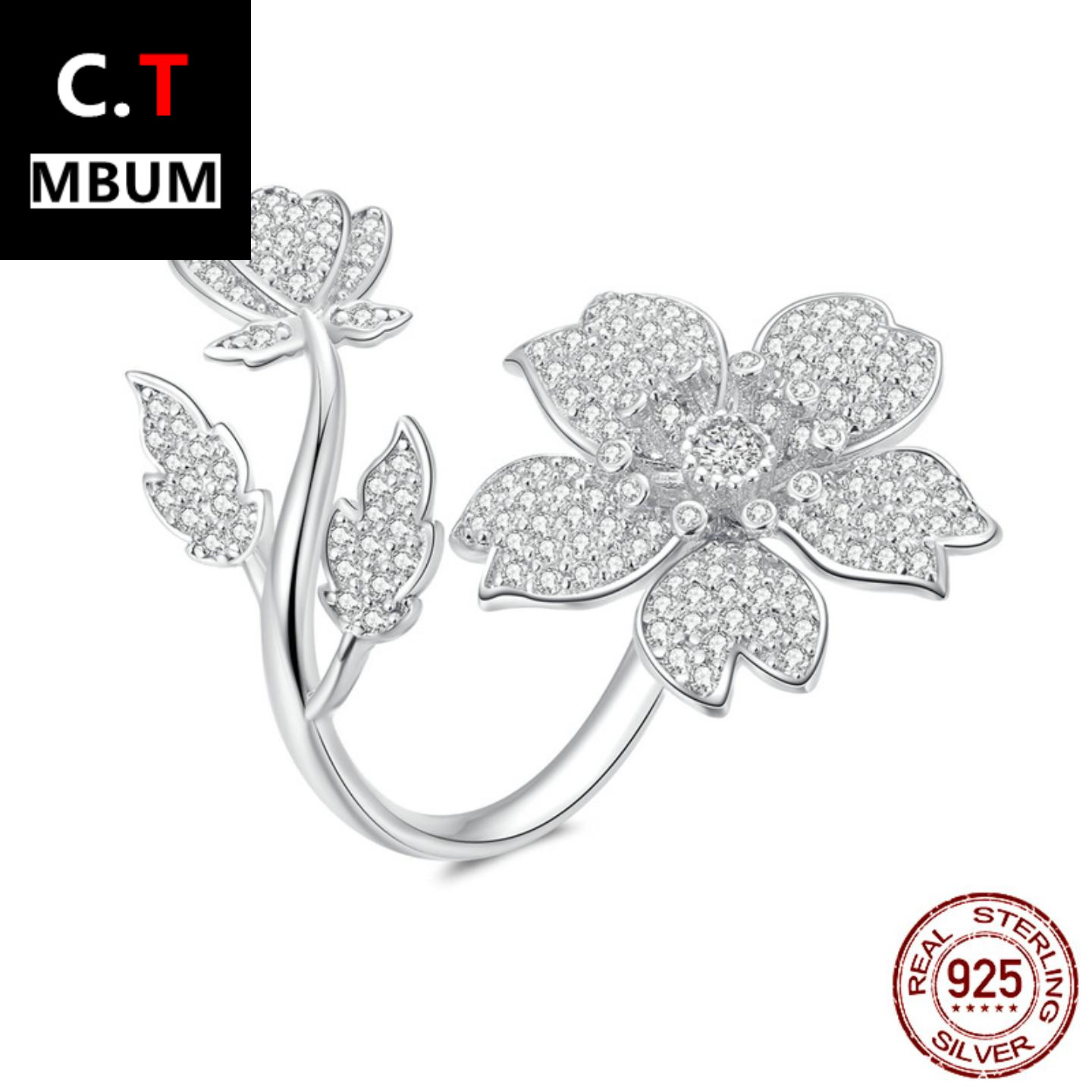 艾芙乐原创纯银s925樱花开口戒指