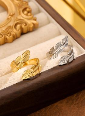 欧美风钛钢不掉色可调节戒指