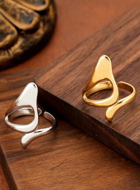 欧美时尚不规则几何戒指女款