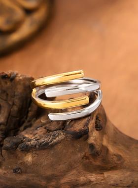 欧美不锈钢交叉双拼戒指