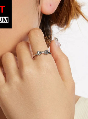 艾芙乐感蝴蝶结戒指s925纯银镀