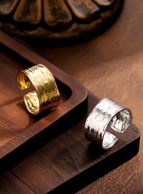 欧美风可调宽面钛钢女戒