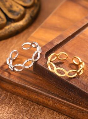 欧美设计爱心树叶轻奢戒指