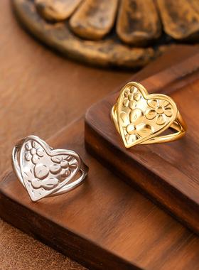 简约不锈钢几何开口戒指