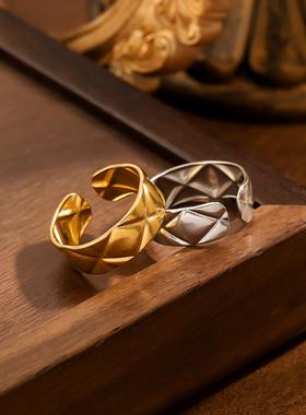 钛钢简约不掉色可调戒指女