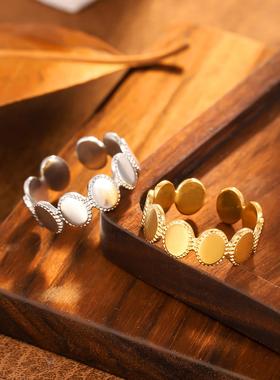 欧美复古不锈钢镀金戒指