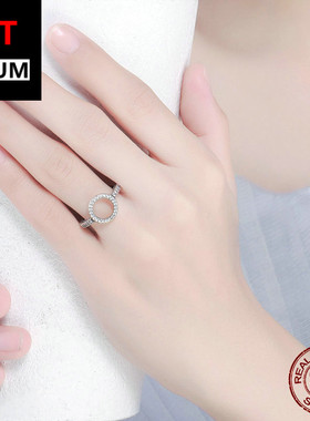 跨境百搭饰品欧美流行S925纯银戒指 简约镶嵌女式纯银戒指跨境