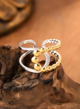 不锈钢镀金复古轻奢戒指