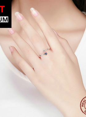 跨境百搭饰品欧美流行璀璨星月 个性镂空S925纯银戒指女士指环