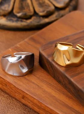 欧美风不锈钢异形亮面戒指