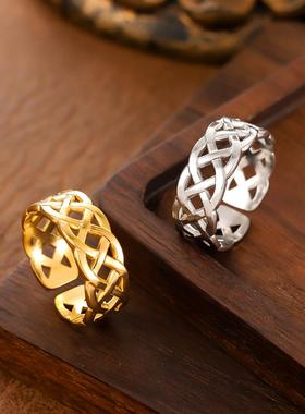 个性永恒编织结不锈钢指环