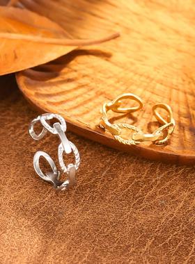 欧美风不锈钢开口调节戒指