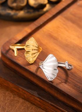 钛钢鱼尾戒指不掉色时尚高级