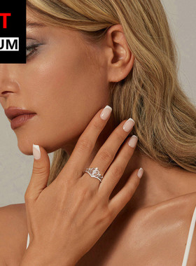 饰品跨境原创爱心皇冠戒指s925纯银镀白金锆石简约指环手饰女饰品