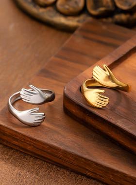 钛钢开口戒指ins风创意食指戒