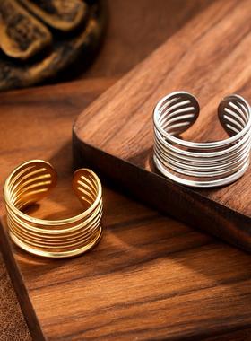 欧美不锈钢开口简约食指戒