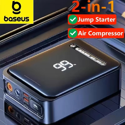 2 in 1 Car Jump Starter Car Wireless Portable Battery 1000A