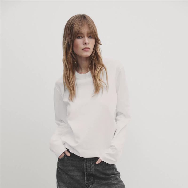 基础款常规棉质混纺女简约风长袖