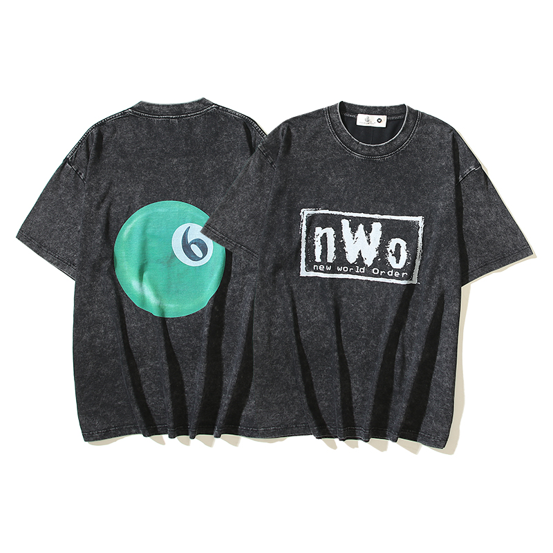 欧美高街潮流Vintage Tee 新世界秩序NWO 6周年纪念印花短袖T恤男 男装 T恤 原图主图