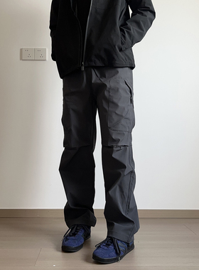 soxiox秋冬加绒美式户外软壳裤男女防风冲锋裤男女直筒登山裤子潮